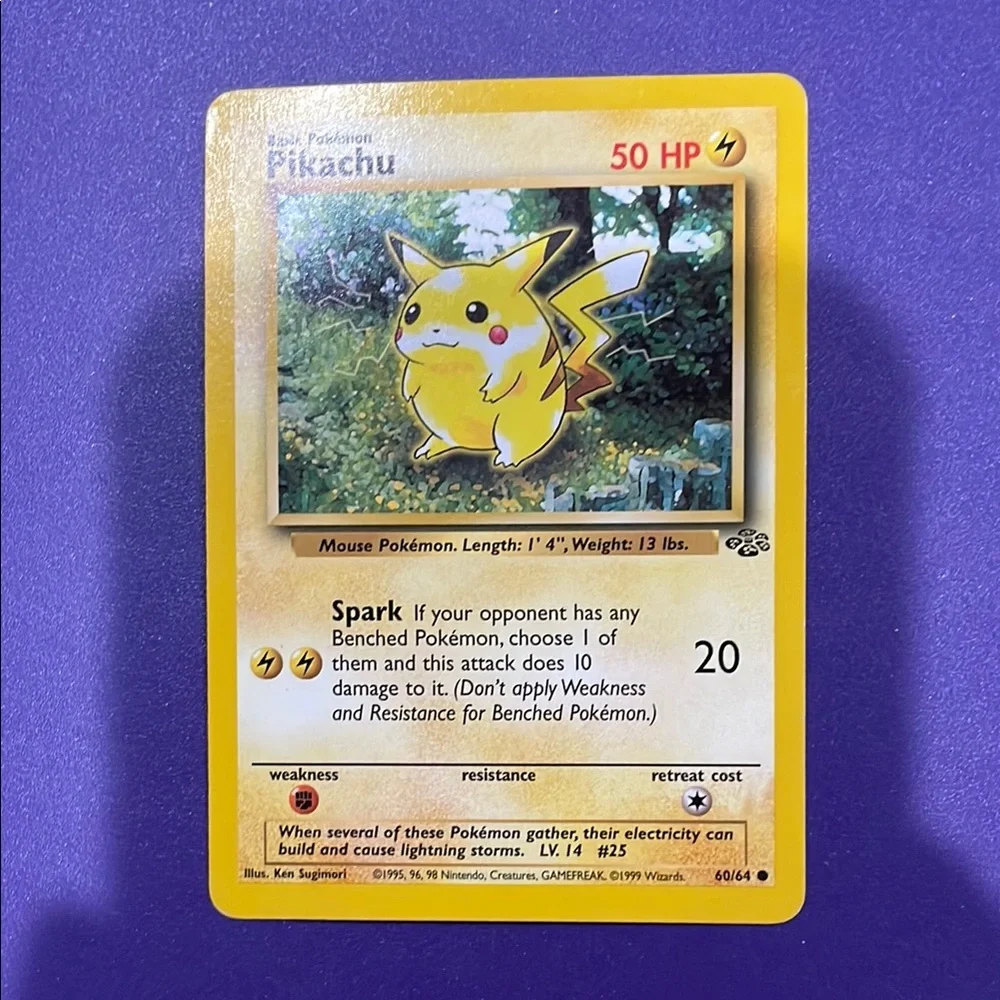 Pokemon | Toys | Pokemon Pikachu Trading Card Yellow And Purple | Poshmark